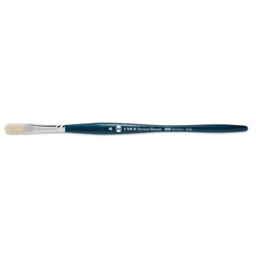 Pinceau Unico Sintetico fibre blanche ivoire pointe usée bombée, série 832 Borciani e Bonazzi 