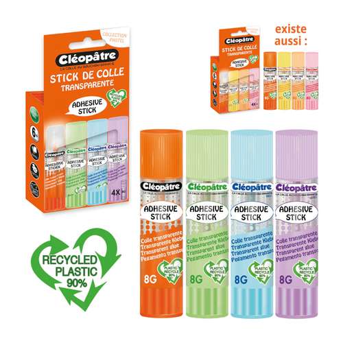 Stick de colle transparents Cléopâtre Cléostick 
