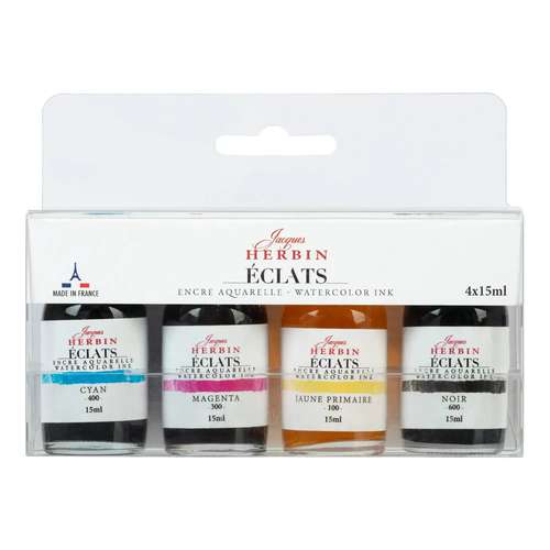 Assortiment d’encres aquarelle Jacques Herbin Éclats 