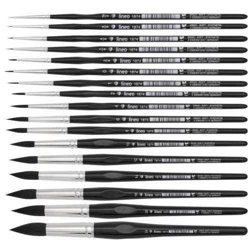 Pinceau aquarelle pointe ronde pointue Ergo Soft  Série 1874 Linéo 