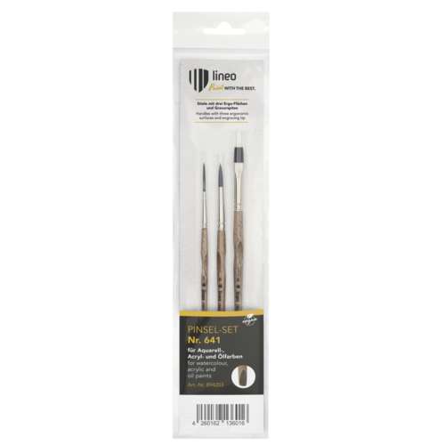 Set de 3 pinceaux Ergo Sharpy Allround n° 641 Linéo 