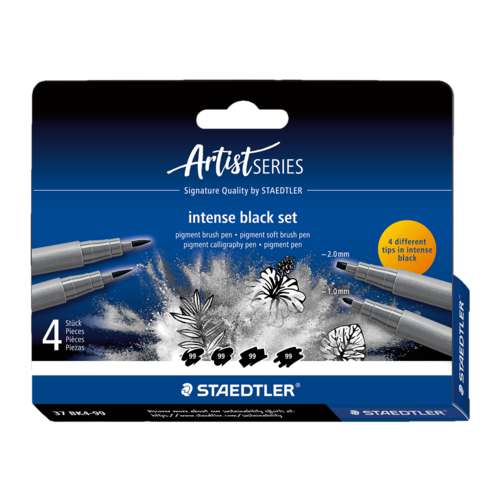 Coffret de 4 stylos noir Intense Black Staedtler 
