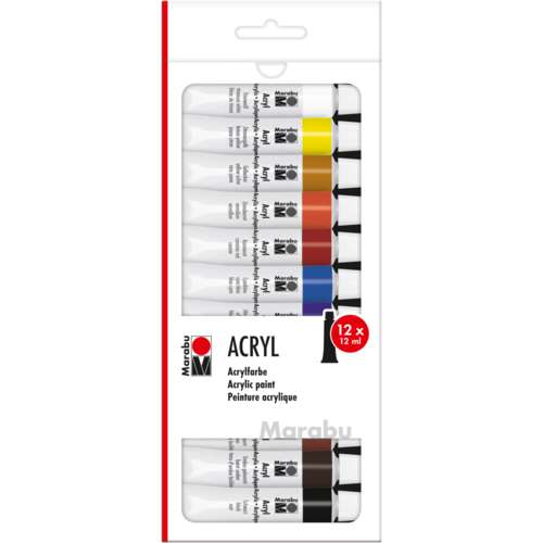 Set de peinture acrylique 12 x 12 ml  Acryl Color Marabu 