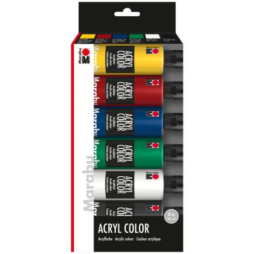 Set de peinture acrylique 6 x 80 ml  Acryl Color Marabu 