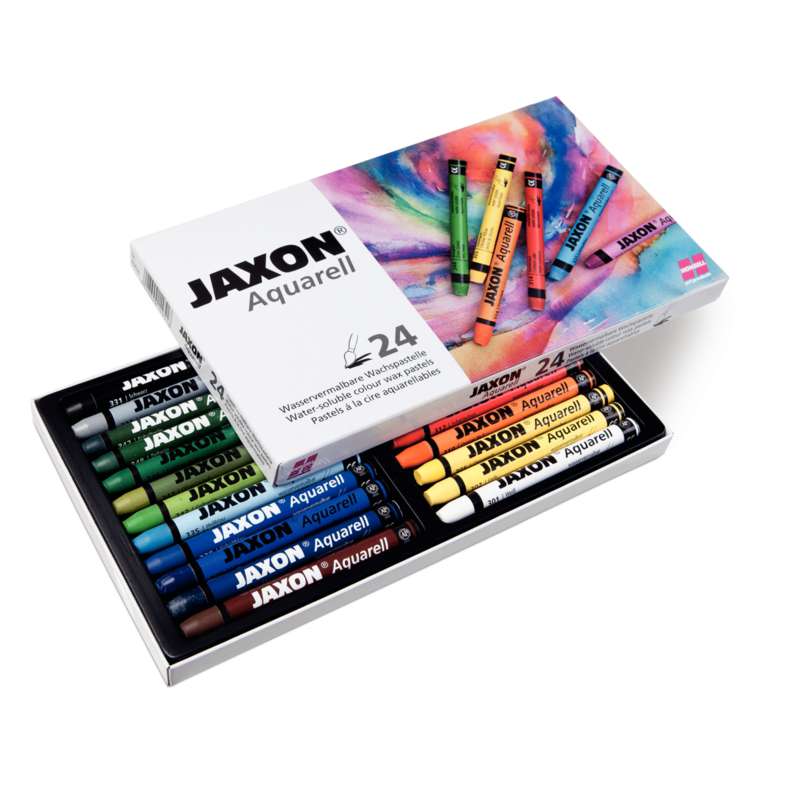 Coffrets de craies aquarellables Jaxon, 24 crayons