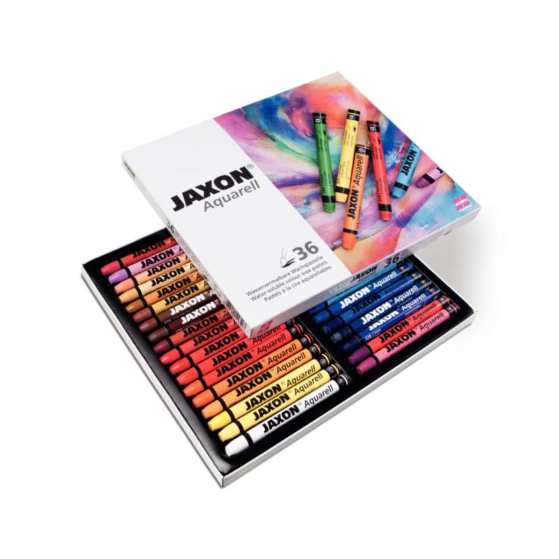 Coffrets de craies aquarellables Jaxon, 36 crayons