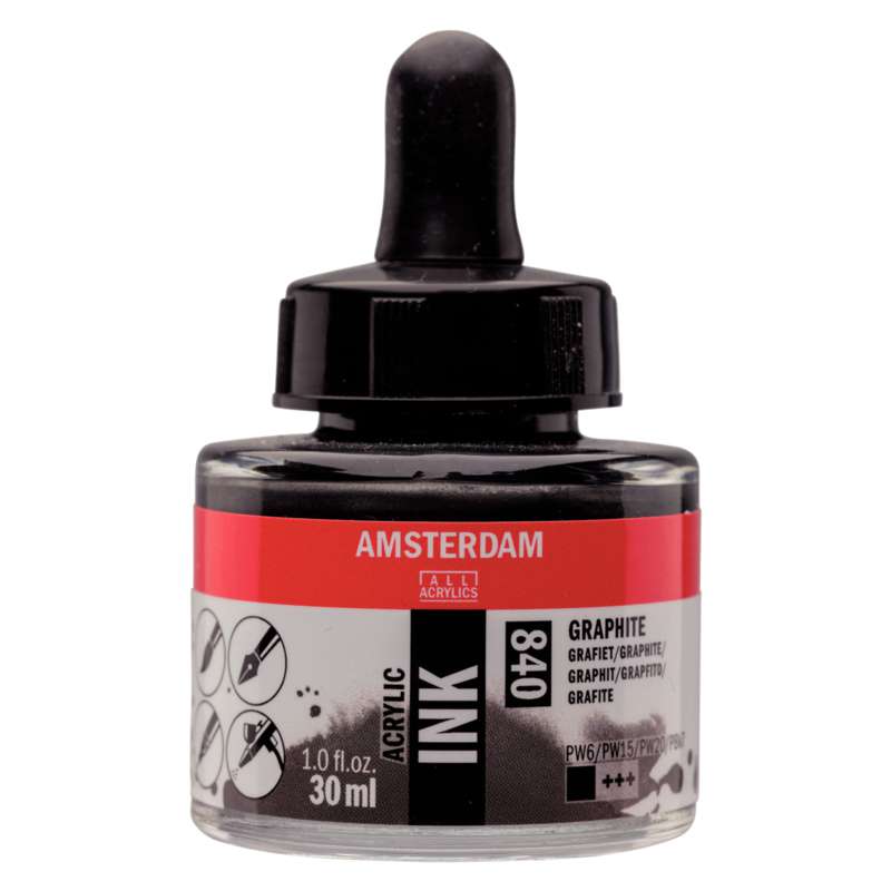Encre acrylique Amsterdam, 30 ml, Graphite