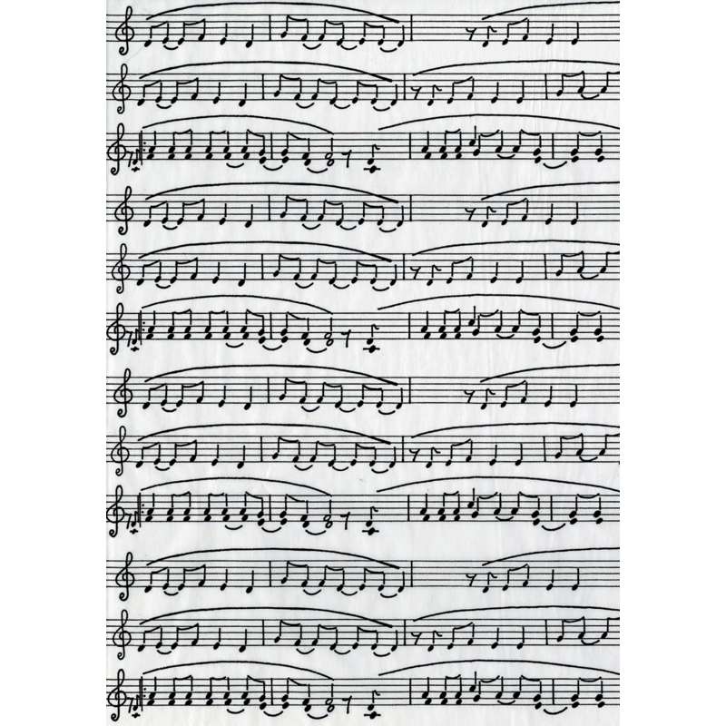 Papier Décopatch - 20g/m², 3 feuilles - 30 x 40 cm, Notes de musique