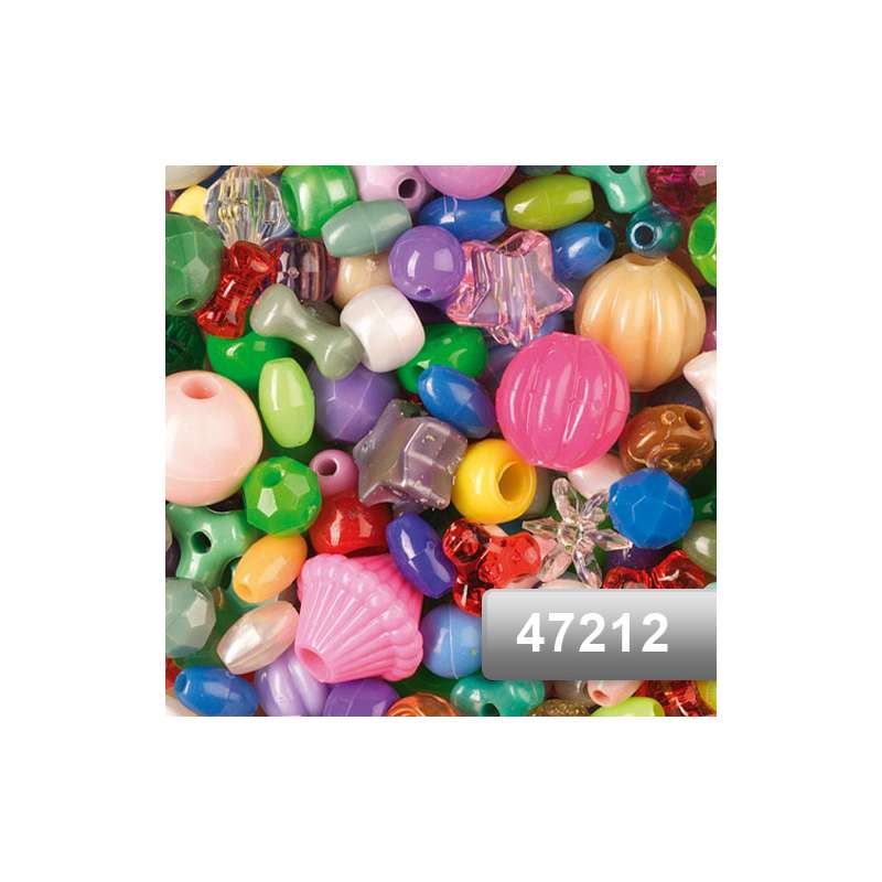 Assortiment de perles multicolores, Environ 7 mm de diamètre - sachet de 227g, muticolore 227 gr. /sachet