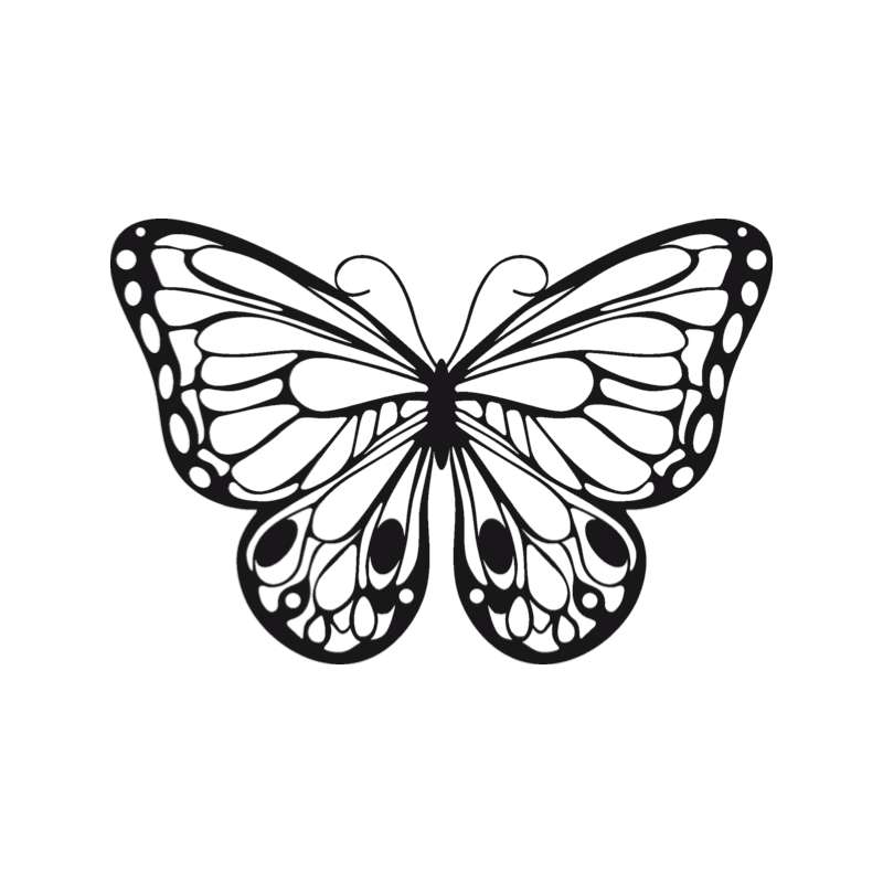 Pochoirs silhouette Marabu , 15 x 15 cm, Papillon romantique