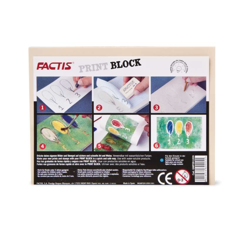 Support à graver Factis Print block, 9 x 12 cm