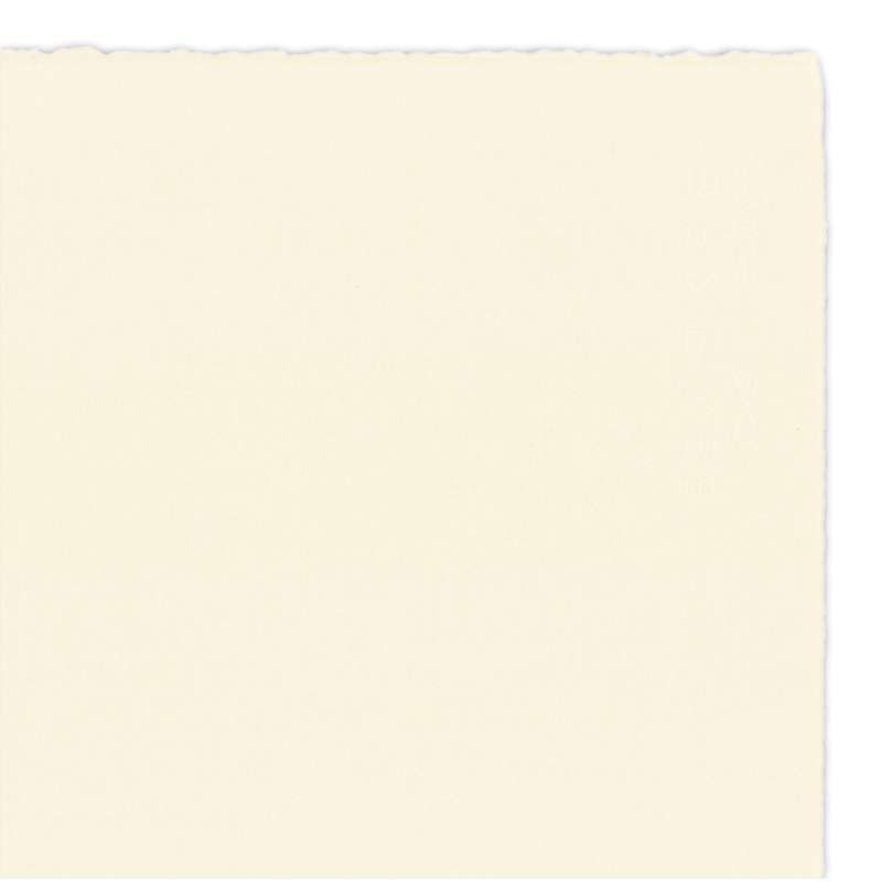 Papier Velin aux 4 bordes frangés BFK Rives., 48 cm x 66 cm, 48 x 66 cm - 115 g/m² - Crème, 115 g/m², Feuille