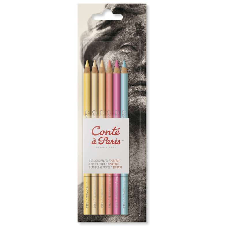 Set Portrait de 6 crayons pastels Conté à Paris