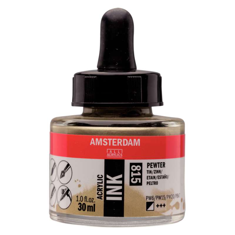Encre acrylique Amsterdam, 30 ml, Etain