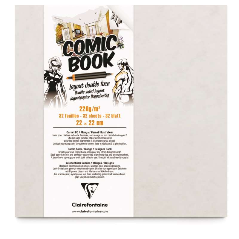 Comic Book Clairefontaine, 22 x 22 cm, 22 x 22 cm, 220 g/m²