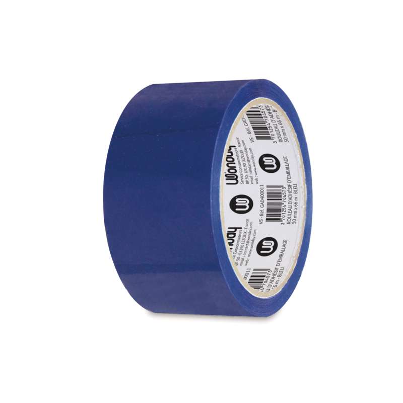 Rouleau d'adhésif d'emballage Wonday, 50 mm x 66 m, Bleu
