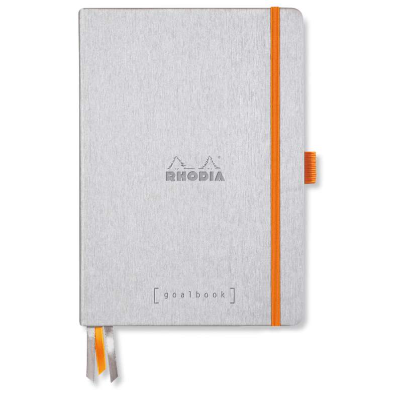 Carnet Rhodiarama Goalbook dots couverture rigide Rhodia, Argent, A5, 14,8 cm x 21 cm, 90 g/m²
