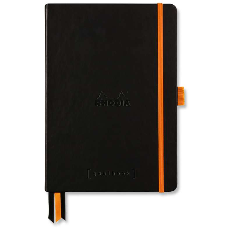 Carnet Rhodiarama Goalbook dots couverture rigide Rhodia, Noir, A5, 14,8 cm x 21 cm, 90 g/m²