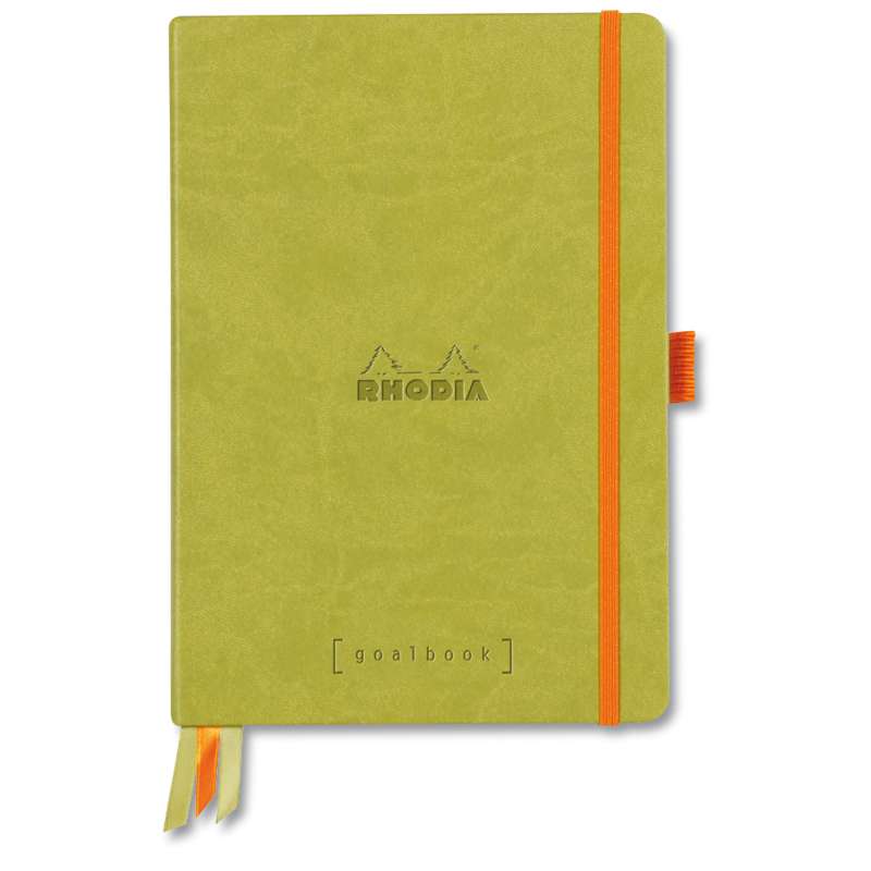 Carnet Rhodiarama Goalbook dots couverture rigide Rhodia, Vert anis, A5, 14,8 cm x 21 cm, 90 g/m²