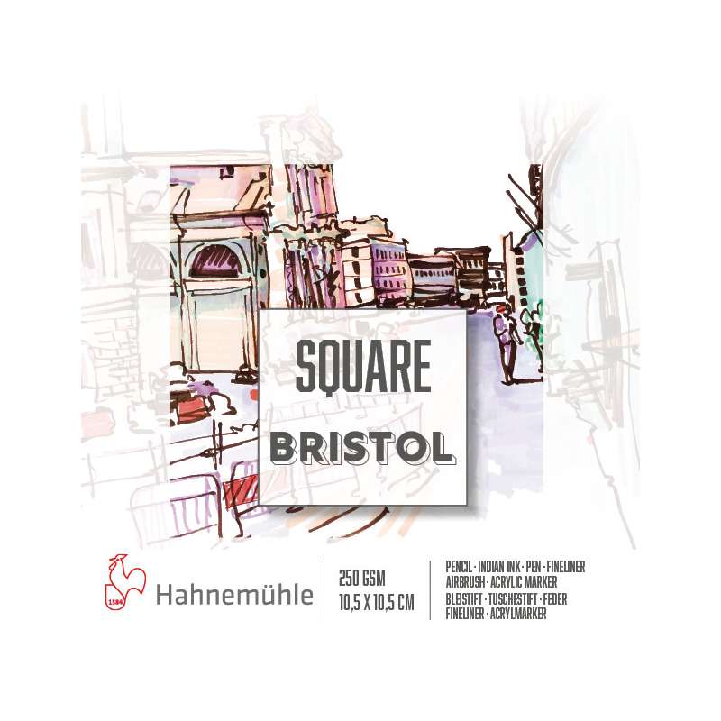 Bloc Square Bristol Hahnemuehle, 10,5 x 10,5 cm - 250 g/m²