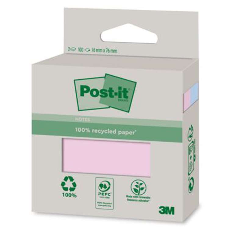 Notes post-it recyclées, Pastels